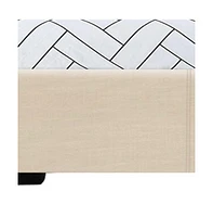 Faux Leather Bed Frame with Upholstered Headboard – Solid & Manufactured Wood