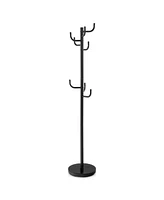 Metal Coat Rack Stand with 8 Sturdy Hooks and Metal Base