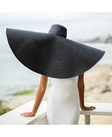 Solana Oversized Straw Hat In Black