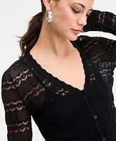 I.n.c. International Concepts Women's Pointelle Cardigan Sweater, Exclusively at Macy's