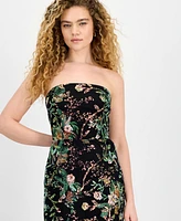 Sam Edelman Women's Floral Sequence Strapless Dress