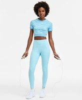 Id Ideology Women's Printed Seamless Short-Sleeve Cropped Top, Exclusively at Macy's