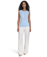 Calvin Klein Women's Pleated-Neck Sleeveless Top