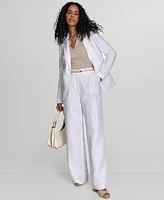 Calvin Klein Women's Pinstriped One-Button Blazer