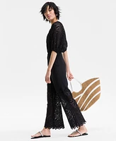 I.n.c. International Concepts Women's Cotton Eyelet Pants, Exclusively at Macy's