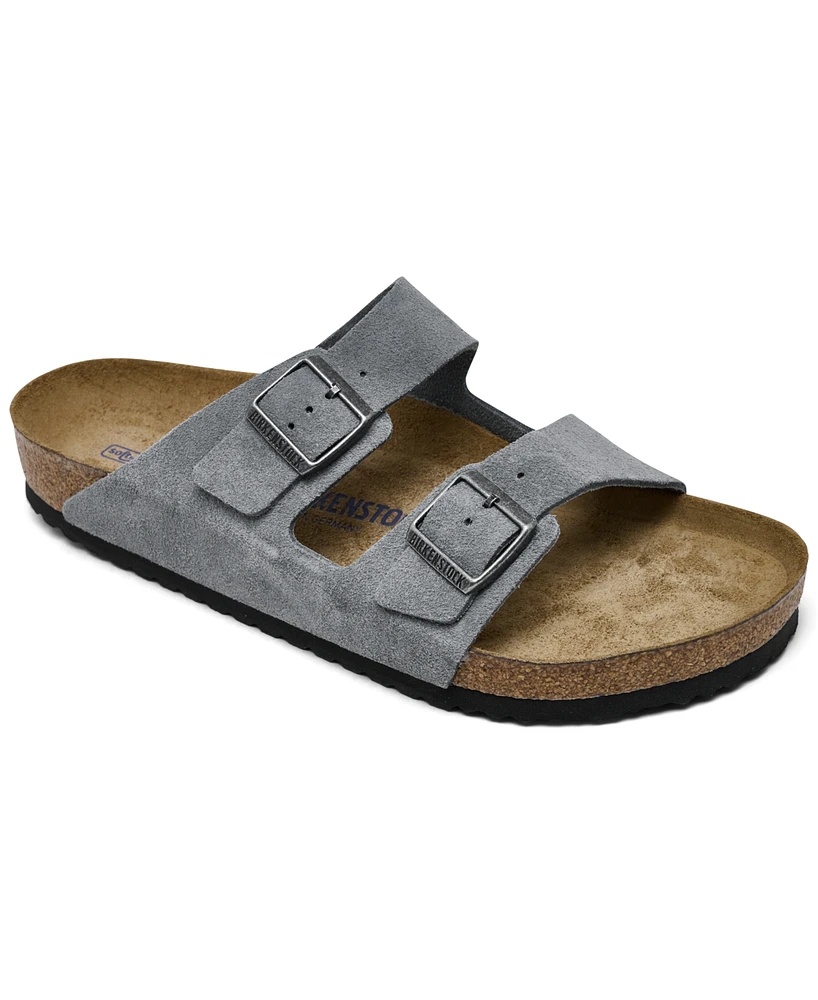 Birkenstock Men's Arizona Suede Leather Soft Footbed Sandals from Finish Line