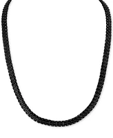 Esquire Men's Jewelry Cubic Zirconia Honeycomb Link 24" Necklace in Black Ip Stainless Steel, Exclusively at Macy's