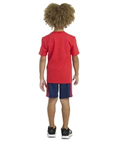 adidas Toddler & Little Boys Short-Sleeve Graphic T-Shirt Stripe Shorts, 2 Piece Set