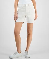 Style & Co Petite Utility-Pocket Denim Shorts, Exclusively at Macy's