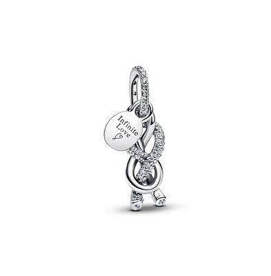 Pandora Pave Infinity Knot Dangle Sterling Silver Charms