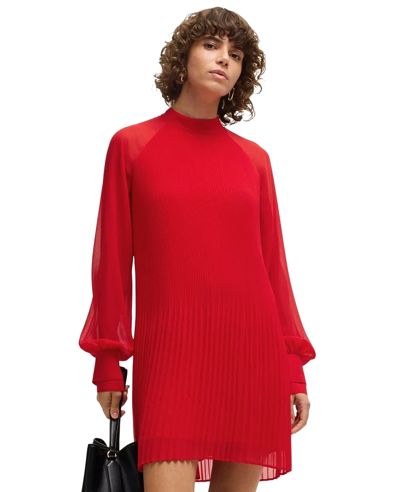 Boss by Hugo Women's Plisse Pleats High-Neck Dress