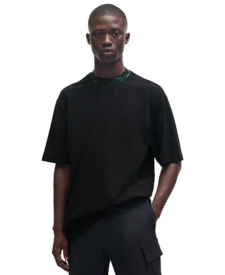 Boss by Hugo Men's Artwork Collar Relaxed Fit T-Shirt