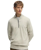 Boss by Hugo Boss Men's Logo-Patch Zip-Neck Sweater
