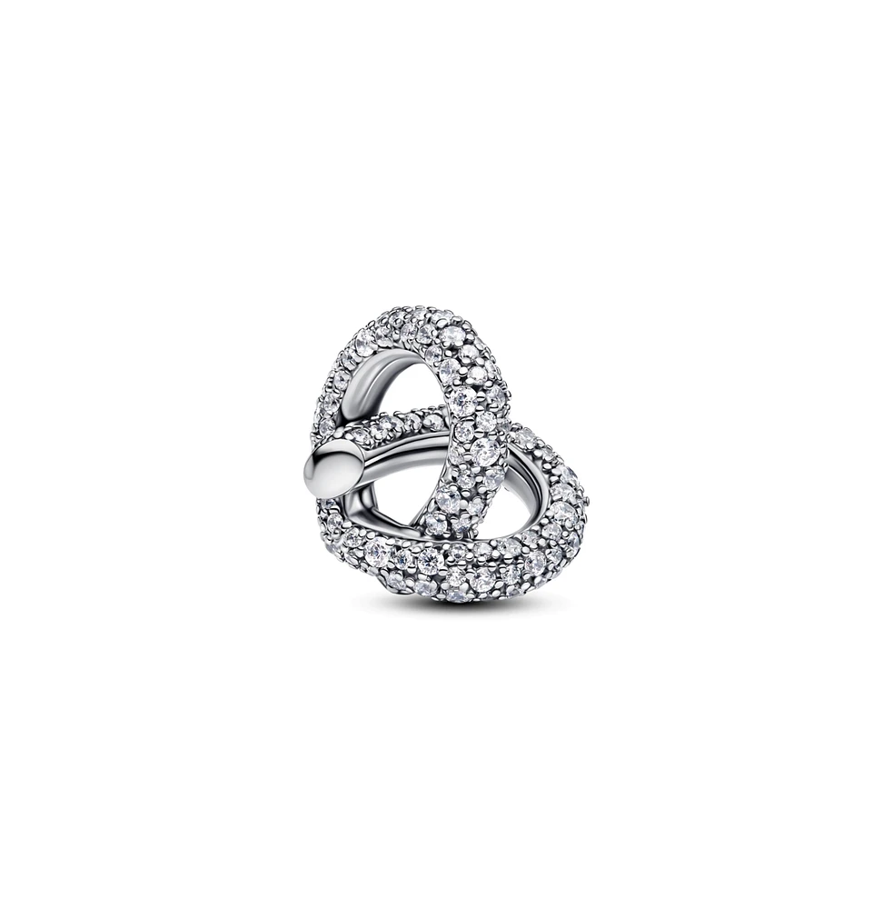 Pandora Pave Infinity Knot Heart Sterling Silver Charms