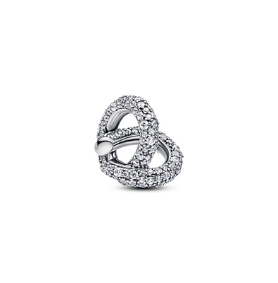 Pandora Pave Infinity Knot Heart Sterling Silver Charms