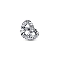 Pandora Pave Infinity Knot Heart Sterling Silver Charms