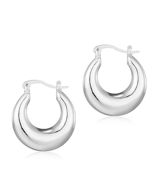 Adornia Silver Domed Hoop Earrings