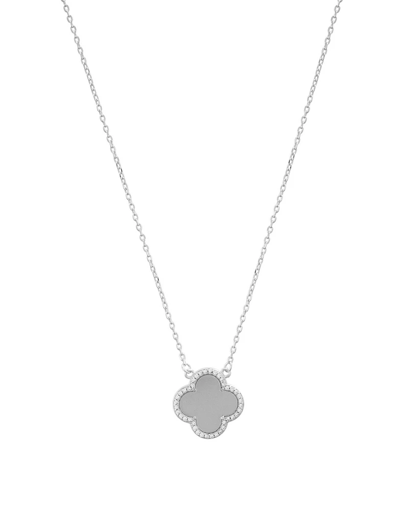 Adornia Silver Clover Halo Necklace