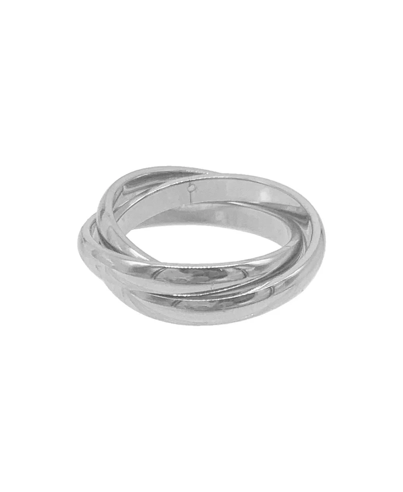 Adornia Tarnish Resistant Silver Interlocking Ring