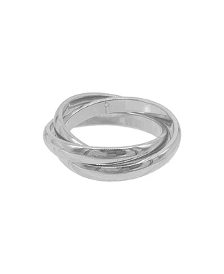Adornia Tarnish Resistant Silver Interlocking Ring