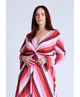 Eloquii Plus Twist Bodice Stripe Midi Dress