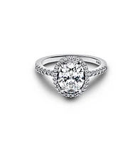 Pandora Oval Sparkling Halo Statement Sterling Silver Ring
