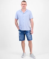Guess Men's Spencer Printed Short Sleeve Button-Front Camp Shirt