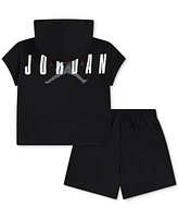 Jordan Toddler Boys Henley Hoodie & Shorts, 2 Piece Set