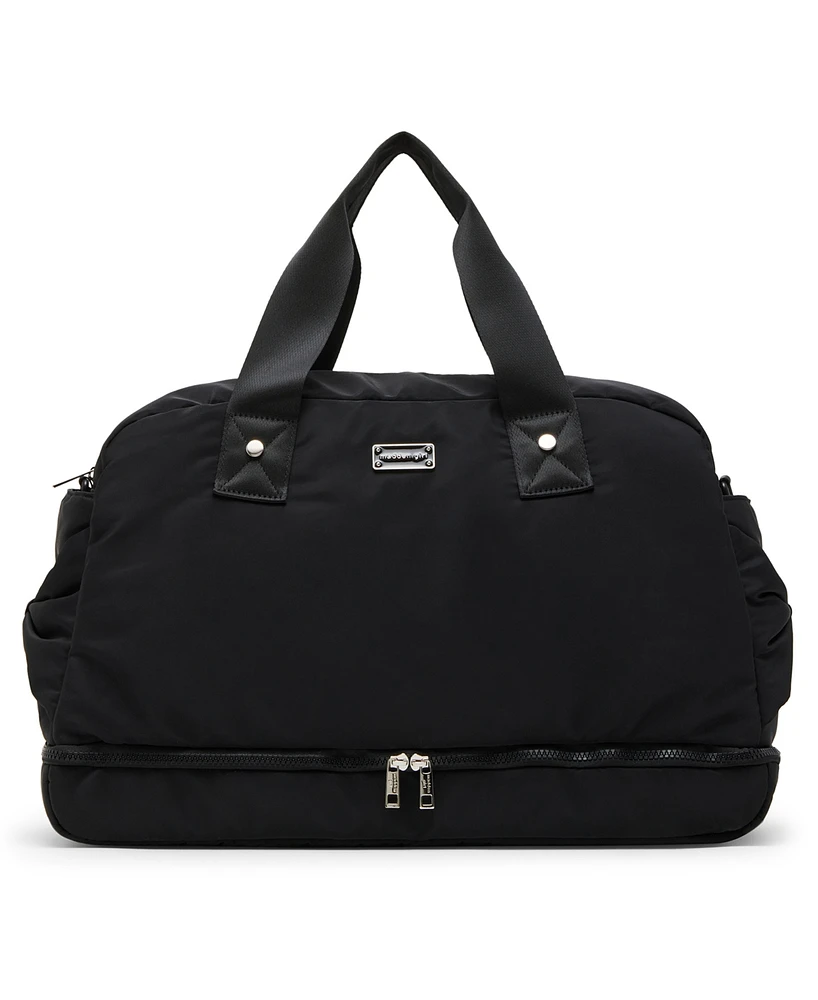 Madden Girl Bow Detail Zip Bottom Weekender Duffle Bag