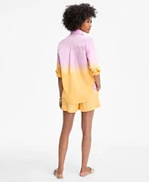 On 34th Womens Ombre Rhinestone Shirt Drawstring Shorts Exclusively At Macys