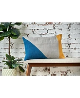 14" x 22" Rory Modern Geometric Gray Cotton Blend Decor Throw Pillow