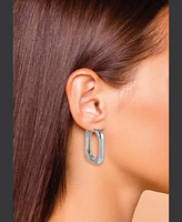 Laundry by Shelli Segal Silver Tone Square Clickit Hoop Earrings