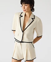 Steve Madden Women's Fable Tipped Short-Sleeve Blazer