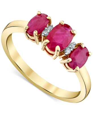 Ruby (1-1/3 ct. t.w.) & Diamond Accent Ring in 14k Yellow Gold
