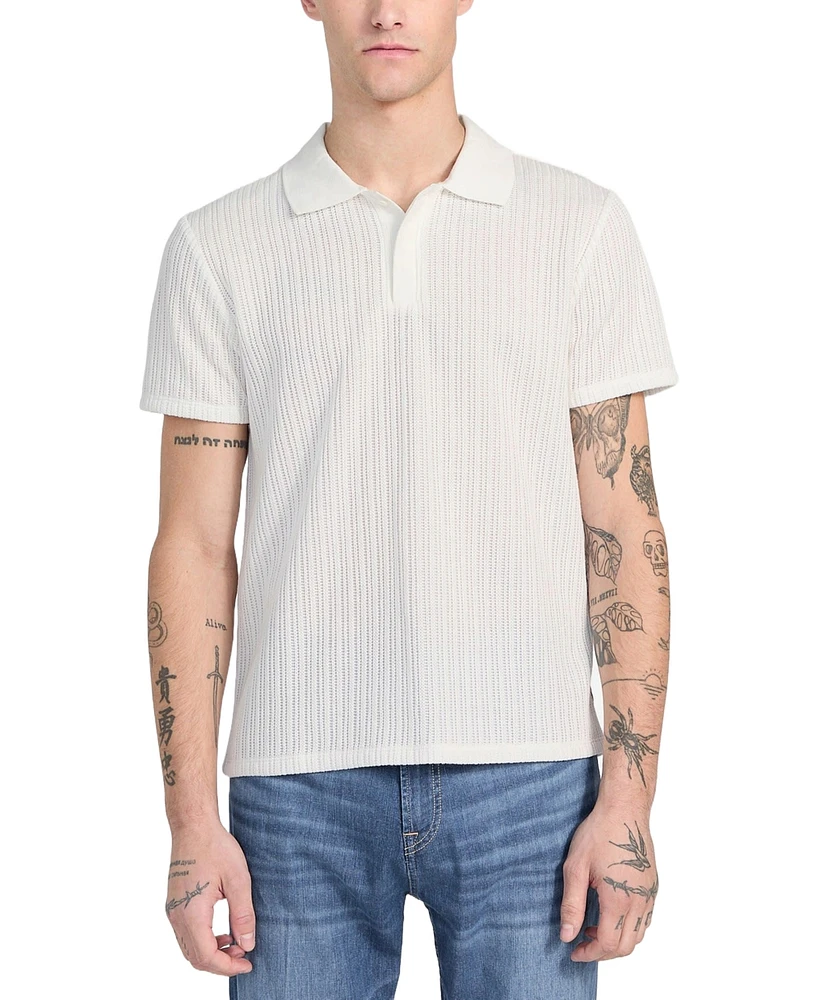 Guess Men's Dario Knit Textured Polo Shirt