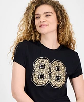 Rebellious One Juniors' Cheetah Varsity Graphic T-Shirt