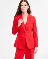 Bar Iii Women's Crepe One-Button Blazer, Exclusively at Macy's