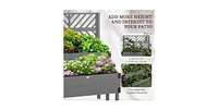 2 Tier Self Draining Wood Raised Garden Bed Planter Box with Trellis