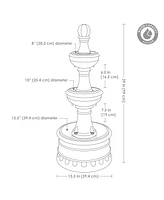 Cyprus 39" H 3-Tier Outdoor Water Fountain - Polyresin Feature for the Patio, Garden, or Yard Gray