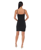 Bebe Women's Rhinestone Trim Jersey Short Dress