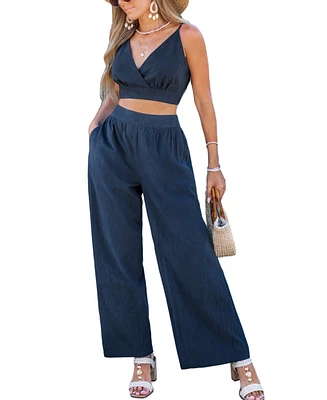 Cupshe Women's Sunkissed Duo Navy Two-Piece Set