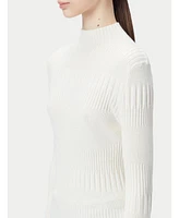 Gobi Cashmere Women's High-neck Ribbed Cotton Silk Cashmere Blend Sweater