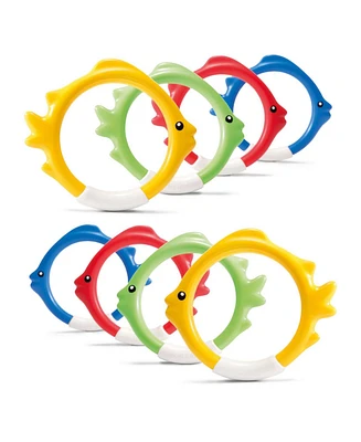 Intex Diving Swimming Pool Play Underwater Fish Rings Sticks (8 Pack)