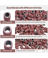 Byootique 300x Nail Drill Sanding Bands 80" 120" 180" & 30x Bits Nail Drill File Use Art