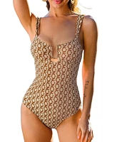 Cupshe Women's Amalfi Tiles Ornate One-Piece Swimsuit