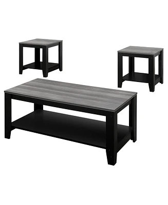Set of Three Coffee Tables with Shelf for Storage and Display