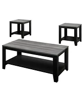 Set of Three Coffee Tables with Shelf for Storage and Display