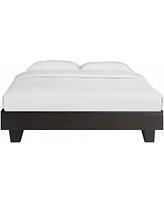 Solid & Manufactured Wood Bed Frame – Faux Leather Upholstered Headboard
