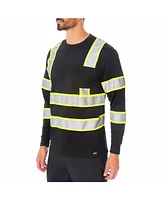Smith's Workwear Men's Long Sleeve High-Visibility Reflective Safety Tee