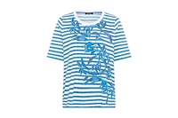 Olsen Women's Striped and Foliage Print T-Shirt